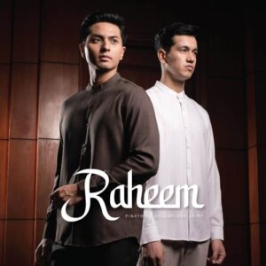 CUTOFF Raheem Pinstripe Collarless Shirt Kemeja Koko Salur Garis Pria Lengan Panjang - White, M